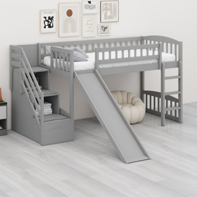 Loft Bed With Stairway And Slide