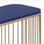Table basse moderne bleue et dorée avec base en métal - Peu encombrante pour le salon