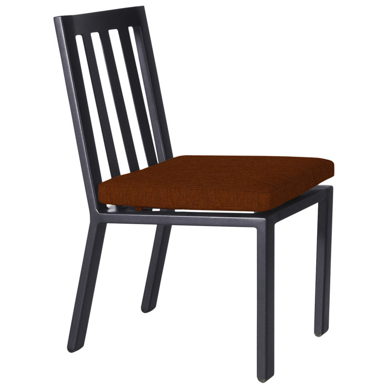 Aris Outdoor Dining Side Chair, Harris Stone, Graphite