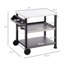 Chariot de barbecue extérieur à trois tablettes avec plateau en acier inoxydable, poignée latérale, support de four à pizza multifonctionnel, table de préparation des aliments mobile sur roulettes, noir