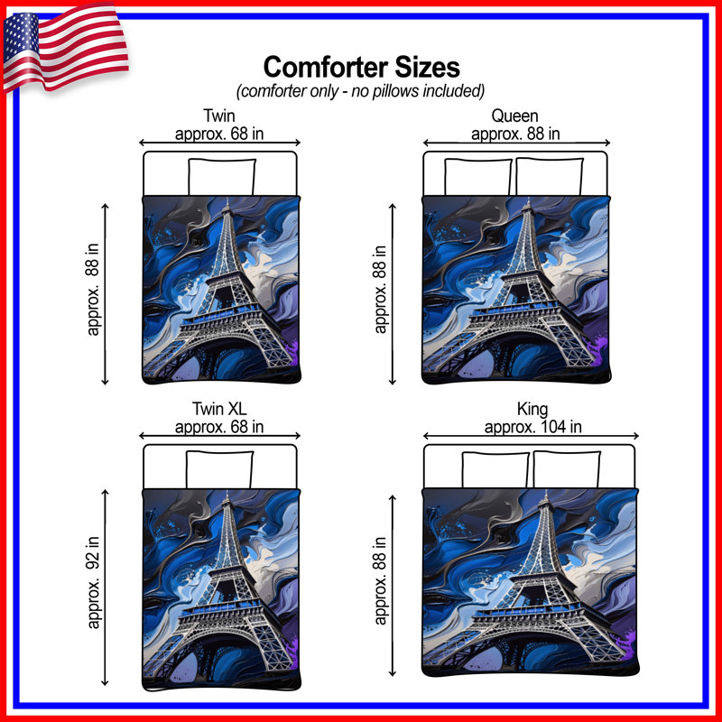 Édredon Tour Eiffel Bedding Architecture Modern, Lit simple