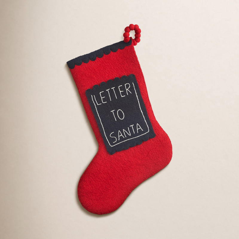 Letter to Santa Stocking, Red/Black