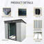 Remise de rangement extérieure en métal 6 pi x 5 pi avec portes coulissantes verrouillables et plaque transparente pour jardin, pelouse-130058982