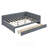 Upholstered Daybed with 2 Storage Drawers, Twin Size Sofa Bed Frame, No Box Spring Needed, Linen Fabric-1486422511