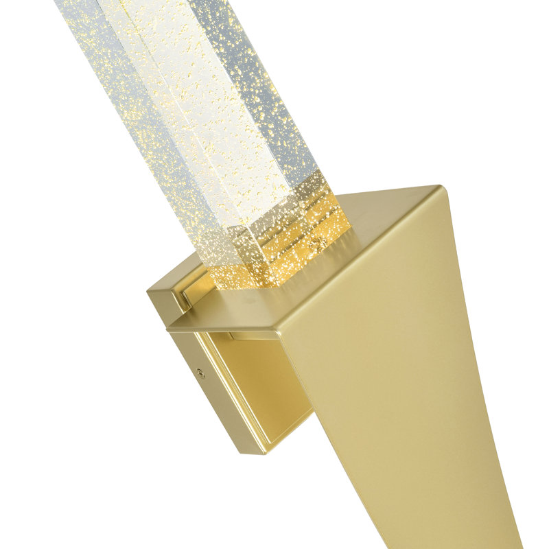 Sleek LED Wall Sconce with Satin Gold Finish For Hallway, Bedroom, Living Room – Integrated LED, No Bulb Required, Satin Gold