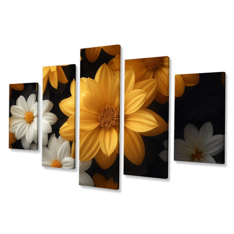 «Yellow Mums», ensemble d'art sur toile Fusion Mums