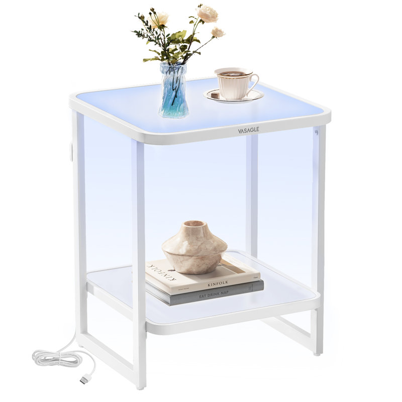 2-tier Side Table With Led Lights