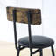 Table de bar ronde antique et tabourets rembourrés, 63 cm de profondeur x 63 cm de largeur, pour tabourets de salon, finition marron rustique, matériaux principaux : métal et bois, pour salle à manger