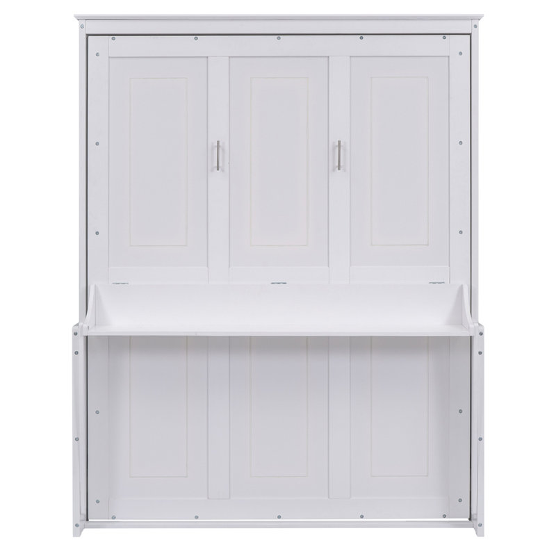 Grand lit escamotable avec tablette, White