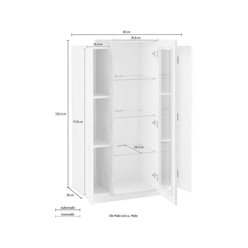 Carleene Rectangle Accent Cabinet, Glossy/Matt White