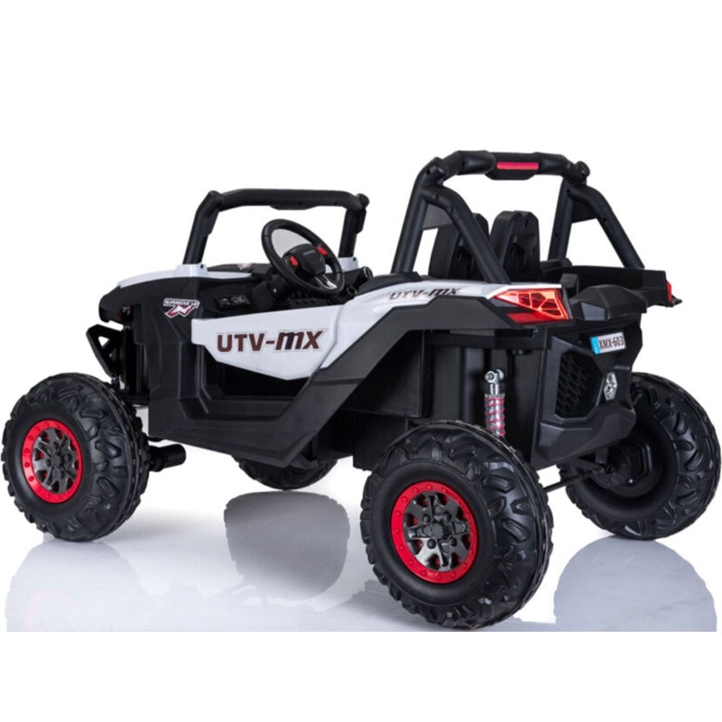 Mini Moto White 12-Volt 4x4 UTV Ride-On with Remote Control