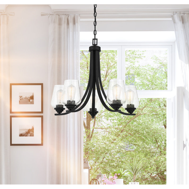 Arbra 5 - Light Dimmable Classic / Traditional Chandelier, Coal, Clear