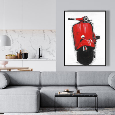 «Red Italian Scooter», reproduction sur toile