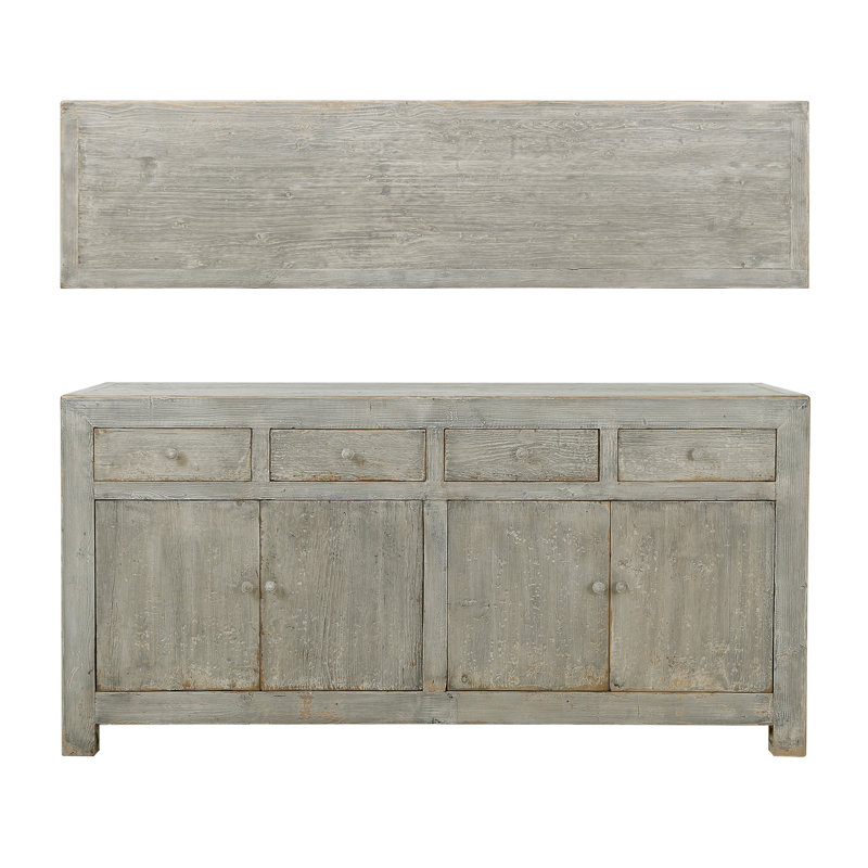 72 in. W Solid Wood Sideboard, Gray Wash