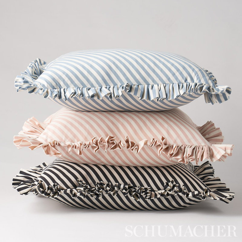 Brigitte Stripe Pillow, Black, 18" x 18"