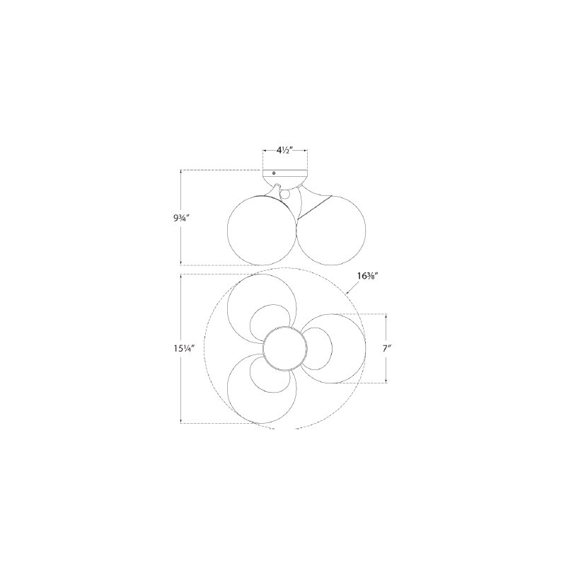 AERIN Cristol Large Triple Flush Mount, Polished Nickel