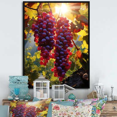 «Sunset on Vineyard in Rhones», reproduction sur toile