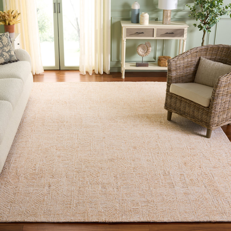 Ceallach Pine Hand Tufted Wool & Cotton Abstract Rug, Rectangle 8' x 10'