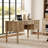 Scarlett Farmhouse 56'' Executive Desk With 5 Drawers, Home Office Desks With Charging Station, Wood Computer Desk With Rear Storage Compartment Design, Writing Desk For Work And Study-249453368