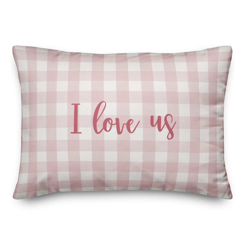  I Love Us Throw Pillow, Pink