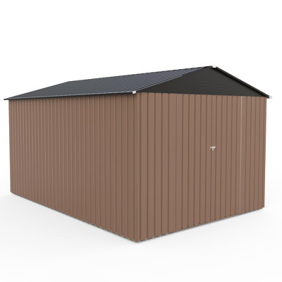 8 Ft. X 10 Ft. Metal Storage Shed For Outdoor, Galvanised Steel Yard Shed With Design Of Lockable Doors