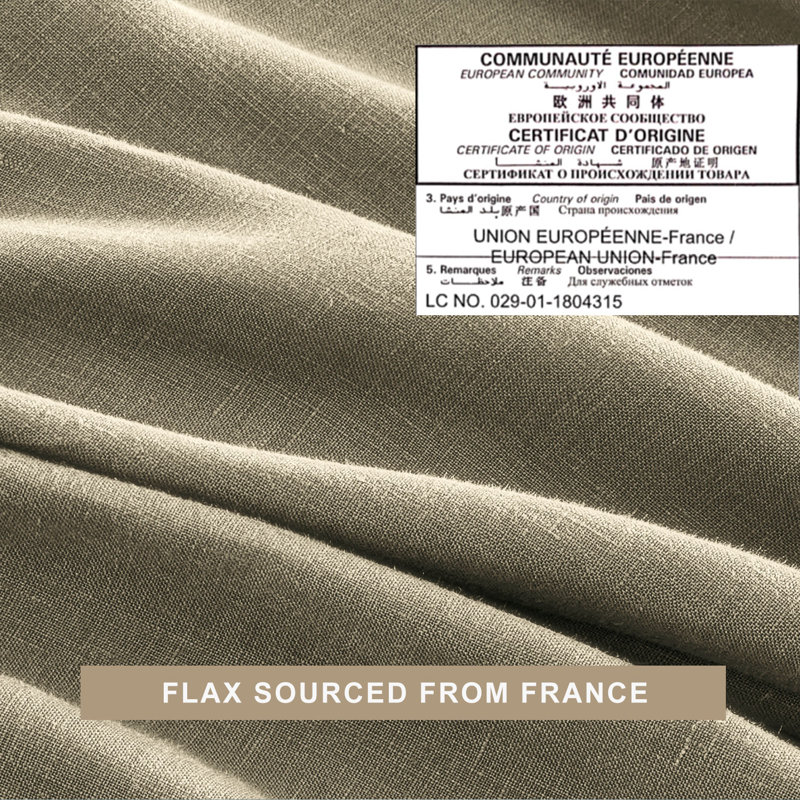 TOSMO Pure Linen Sheets, Twin Sheet Set with 1 Pillowcase, Taupe