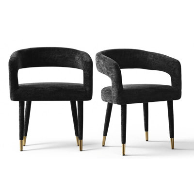 Hennigan Textured Fabric Dining Armchairs 