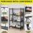 4-Tier Foldable Metal Shelving Unit with Wheels