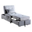 Banc à plateau relevable en bois massif avec capitonnage en velours gris, rangement escamotable et rangement intérieur pratique pour le velours, le lit et l'espace