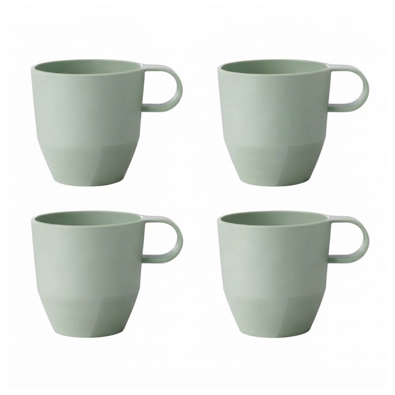 Silueta Mug, 300ml, 4-Piece Set - Nordic Sage, Black