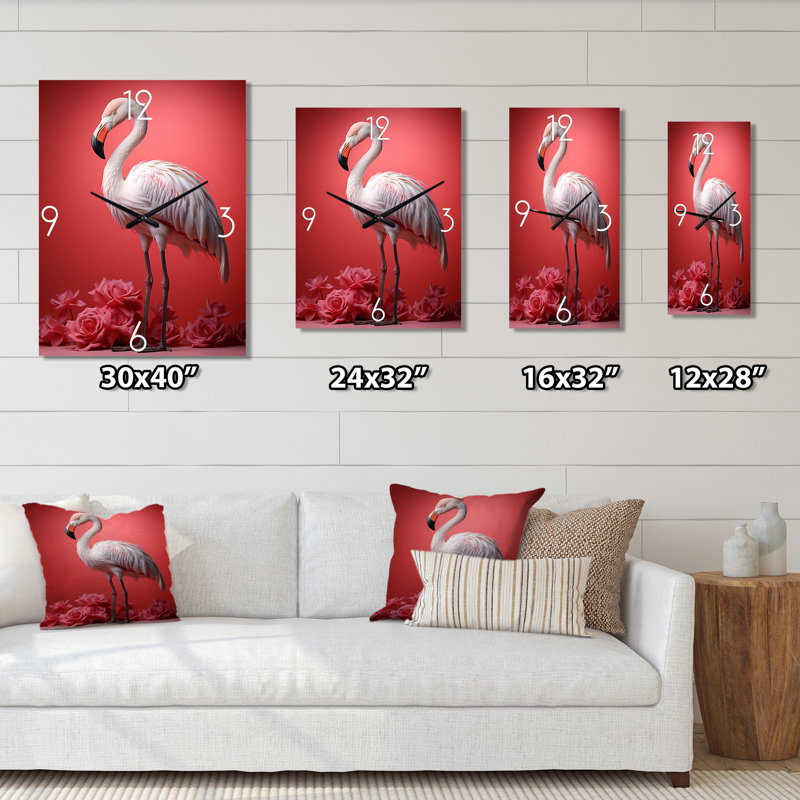 Horloge murale Monochome Flamingo Fading Glow, Petit