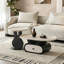 Oval Creative Rabbit-Ear Storage Coffee Table Set-130372141-130372142