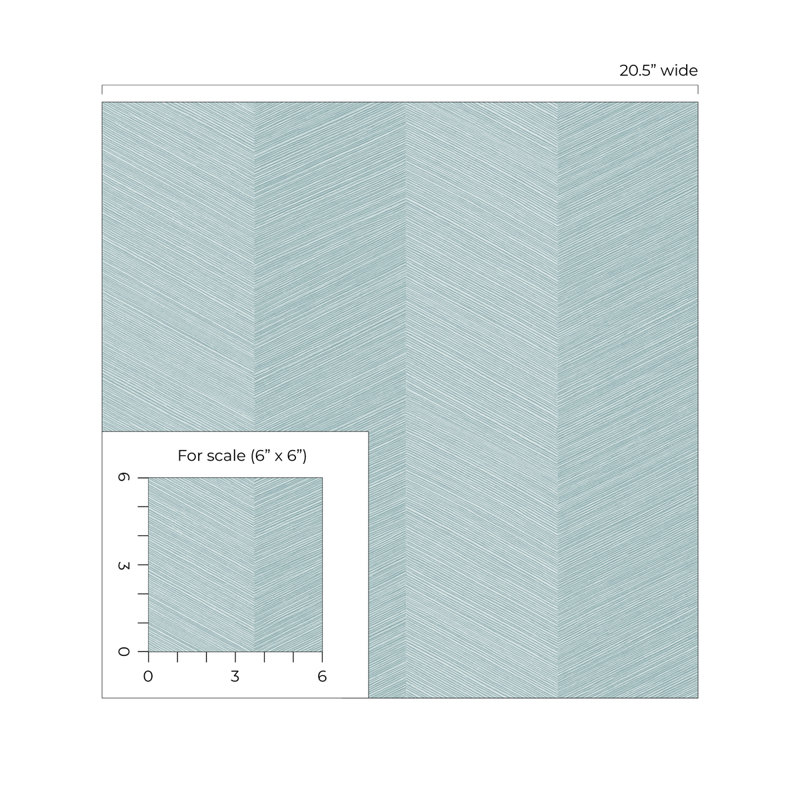 Chevron Vinyl Peel & Stick Wallpaper Roll, Blue Bell
