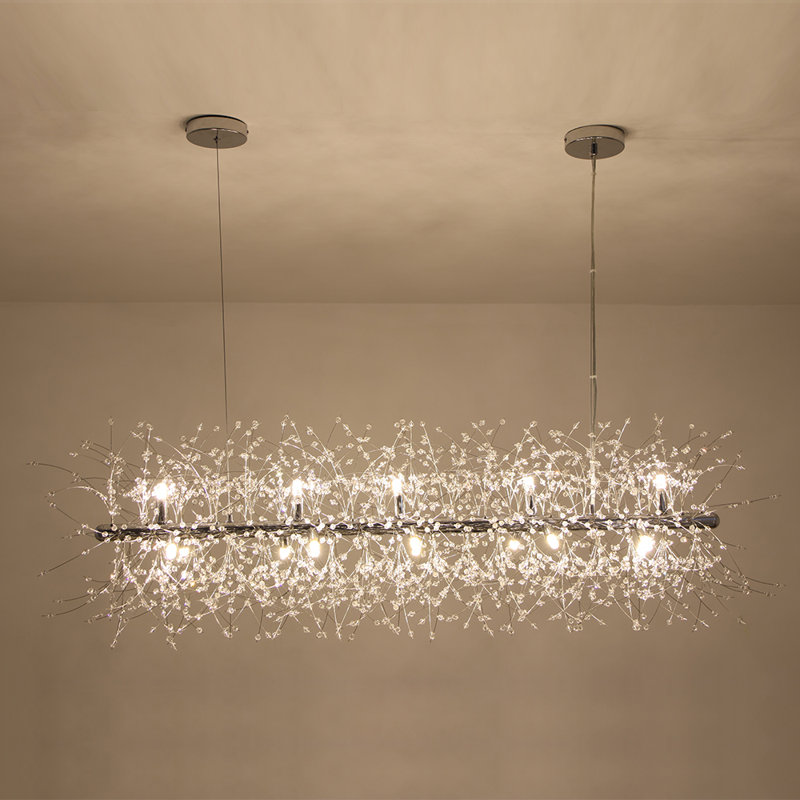 15-Light Linear Firework Chandelier , Chrome