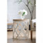 Grande table d'appoint 23 po blanche vieillie