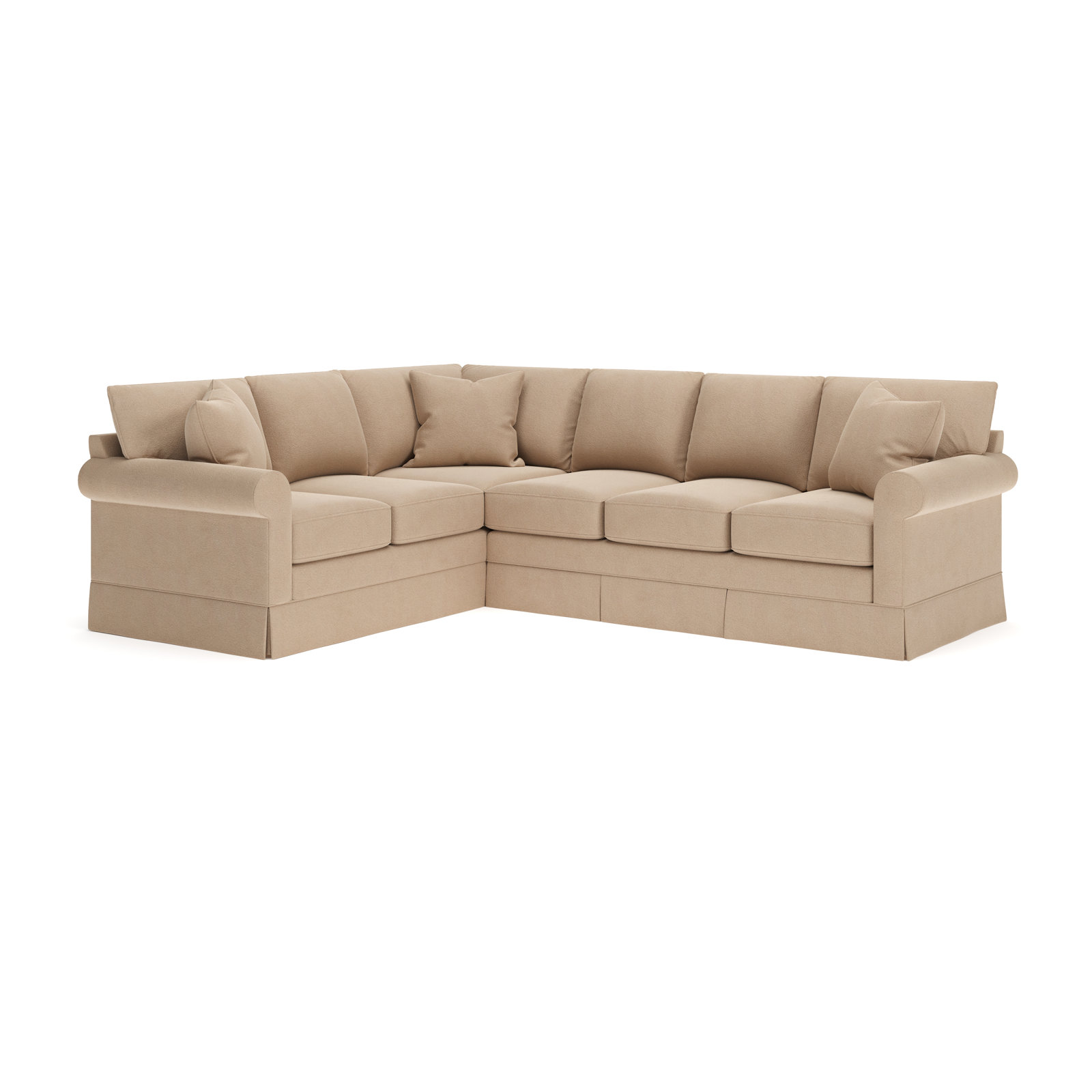 Friedman Sectional, Left Hand Facing, Bella Toast Performance Velvet
