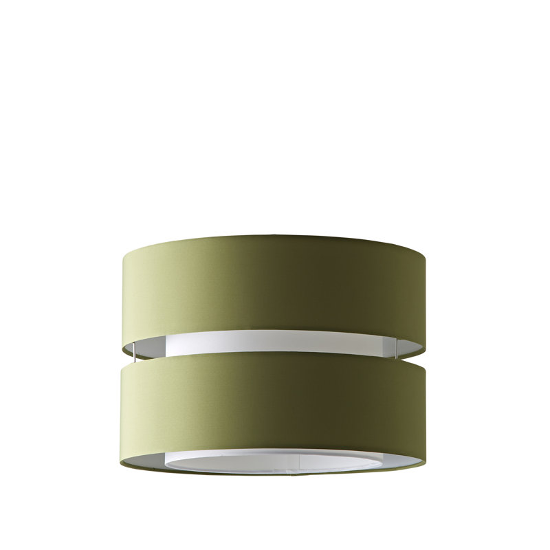 Blended Fabric Drum Pendant Shade, 24cm H x 35cm W x 35cm D, Green