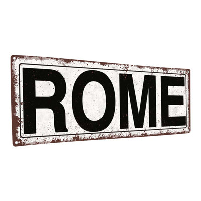 "Panneau de métal vieilli, Rome"