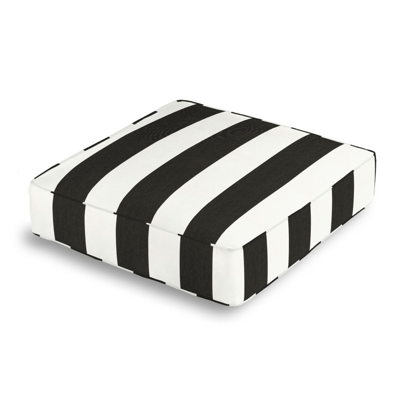 Square Indoor/Outdoor Pillow Cover & Insert, Black/White