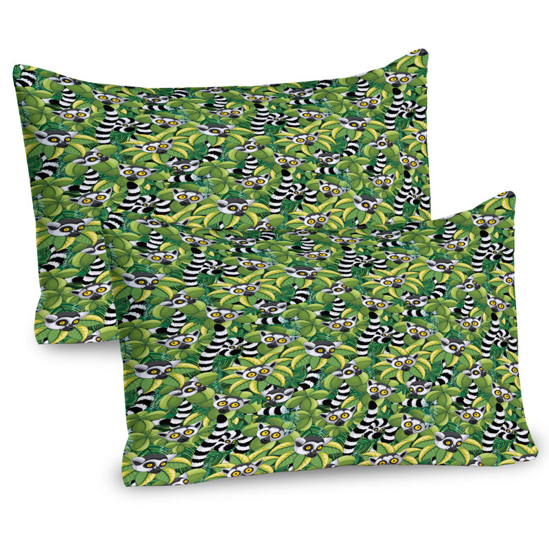 Ensemble de 2 taies décoratives à motif de lémuriens Ambesonne 30 po x 20 po, H 20 po x l 30 po