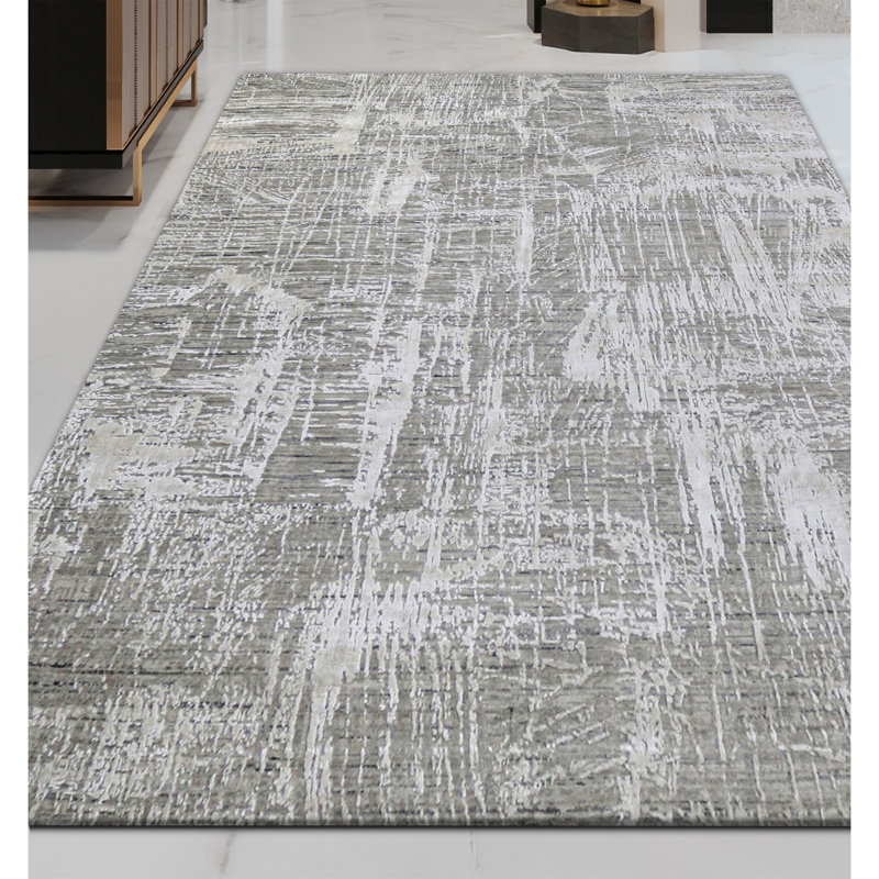 Linen Abstract Area Rug, Rectangle 12' x 15'
