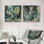 «Green Antique Ruins Dragon I - Dragons», art mural moderne 2 pièces