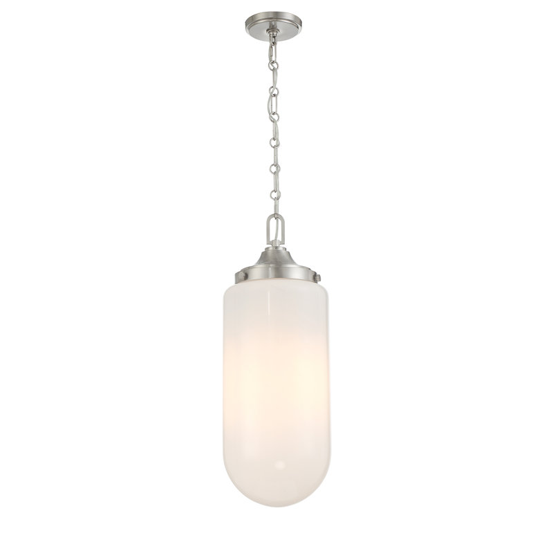 Luminaire suspendu simple à 3 lumières Beachwood, Nickel satiné