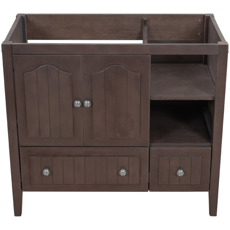 35.04'' Single Bathroom Vanity Base Only, Brown