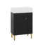 21.6'' Freestanding Bathroom Sink Combo, Floor Stand Bathroom Vanities Set With Right Side Storage Shelf, Metal Legs-1366657750