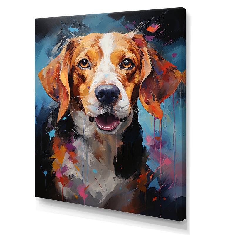 " Beagle Bliss VI ", Wrapped Canvas, 20" H x 12" W x 1" D