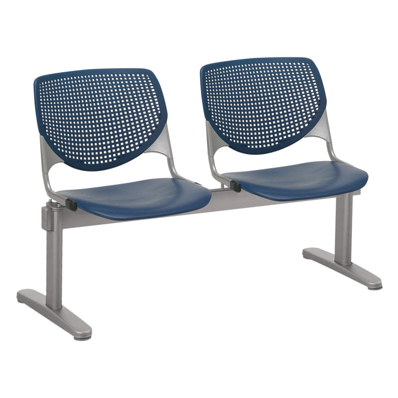 Siège tandem en plastique avec cadre en métal 47 po Kool, Bleu marine, Marine