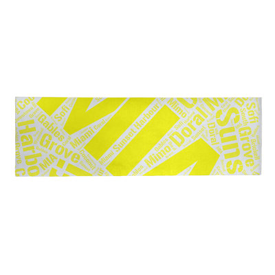 Tapis jaune poils longs à tissage plat