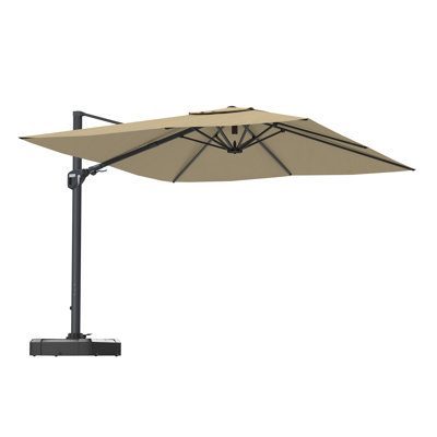 11FT Patio Umbrella Outdoor Square Double Top Umbrella In Red (Without Umbrella Base)