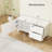 38" TV Stand for 44-Inch TV with DrawersEngraved Media Console Cabinet White